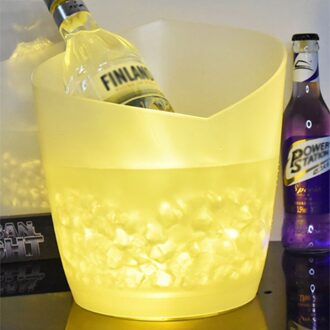 5L 4 Kleur Waterdichte Plastic Led Ijsemmer Bar Nachtclub Licht Up Champagne Whisky Bier Emmer Bars Night Party geel