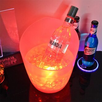 5L 4 Kleur Waterdichte Plastic Led Ijsemmer Bar Nachtclub Licht Up Champagne Whisky Bier Emmer Bars Night Party Rood