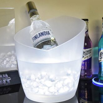 5L 4 Kleur Waterdichte Plastic Led Ijsemmer Bar Nachtclub Licht Up Champagne Whisky Bier Emmer Bars Night Party wit
