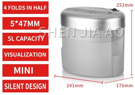 5L Desktop Automatische Papiervernietiger 5*47Mm Draagbare Mini Elektrische Shredder Kantoor Thuis Mute Papier Molen Crusher Destroyer