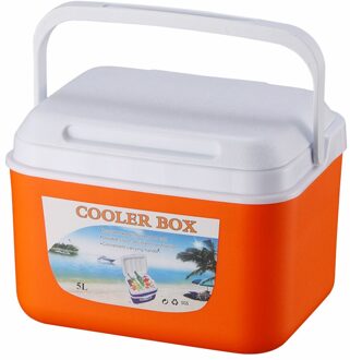 5L Outdoor Camping Koelbox Draagbare Voedsel Opbergdoos Auto Koud Vissen Koelbox Voor Reizen oranje