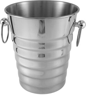 5L Rvs Dikke Schroefdraad Ijsemmer Bar Champagne Koeler zilver (zilver ring)