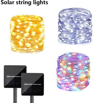 5M/10M/15M Led Solar String Lights Waterdichte Outdoor Christmas Party Decoratie Garland Solar tuin Lamp 15M / warm wit