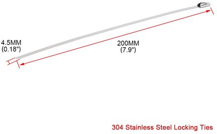5M/10M/15M Motorfiets Uitlaat Thermische Tape Header Heat Wrap Manifold Isolatie Roll slip Met Roestvrij Ties 200mm ties 4stk