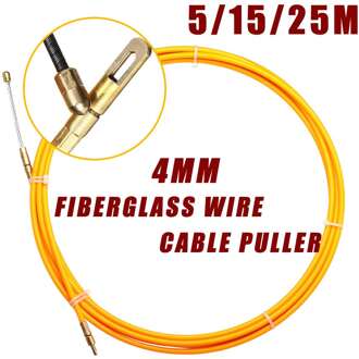 5M/15M/25M Kabel Puller Vis Tape Geel Kabel Glasvezel Vis Tape Reel Puller Glasvezel metalen Muur Draad Leiding 4Mm 25m 4mm