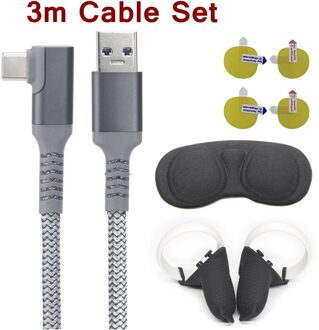 5M 3M USB-C Lading Kabel Voor Oculus Quest 2 Link Data Transfer Fast Kosten Kabels Voor Quest2 Vr virtual Reality Accessoires Set 3m kabel reeks 1