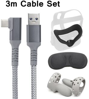 5M 3M USB-C Lading Kabel Voor Oculus Quest 2 Link Data Transfer Fast Kosten Kabels Voor Quest2 Vr virtual Reality Accessoires Set 3m kabel reeks 2