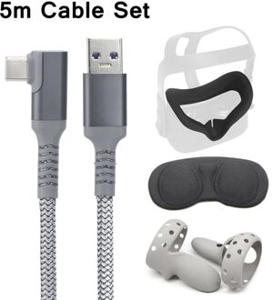 5M 3M USB-C Lading Kabel Voor Oculus Quest 2 Link Data Transfer Fast Kosten Kabels Voor Quest2 Vr virtual Reality Accessoires Set 5m kabel reeks 2