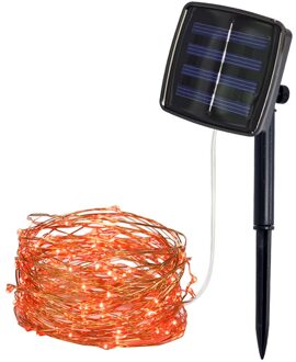 5M 50 Lights Outdoor Zonne-energie Koperdraad Licht String Fairy Solar Lampen Party Decor Voor Lamp Decorat 4.21 rood