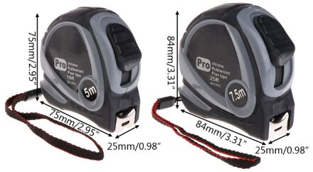 5M 7.5M Intrekbare Meten Meetlint Heerser Rubberen Metrische Tape Regel 5 M