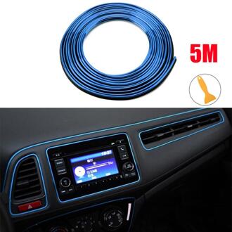 5M Auto Styling Interieur Exterieur Decoratie Strips Moulding Trim Dashboard Deur Rand Universele Voor Auto 'S Accessoires Stickers blauw