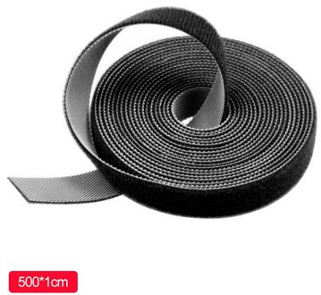 5M Draad Organisator Kabelhaspel Magic Haak Kabelbinders Zelfklevende Sluiting Tape Bandjes Tape Draad Lijn Magic Tie diy Accessoires zwart