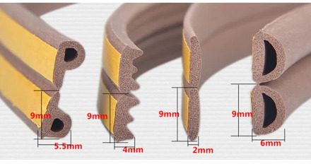 5M E/D/P/I Door Window Gasket Soundproof Seal Strip Self-Adhesive Rubber Foam Weatherstrip Windows Sealed Door Collision Strip