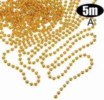 5M Gegalvaniseerde Verbinding Kraal Ketting 5Mm Goud En Zilver Ronde Kralen Bruiloft Kerst Decoratie Bead Chain