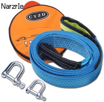 5M Heavy Duty 8 Ton Auto Sleepkabel Strape Kabel Met U Haken Beugel Hoge Sterkte Nylon Reflecterende Tape voor Car Truck Trailer