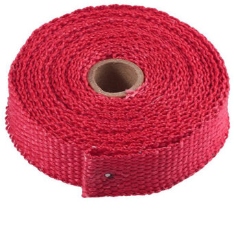 5M Motorfiets Uitlaat Thermische Tape Header Heat Wrap Manifold Isolatie Roll Slip Met Roestvrij Banden Auto Accessoires rood
