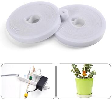 5M Nylon Plant Bandage Ultradunne Klittenband Tie Kleurrijke Sluiting Tape Klittenbandsluitingen Klittenband Kabelbinders Naaien Accessoires wit