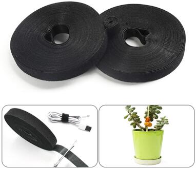 5M Nylon Plant Bandage Ultradunne Klittenband Tie Kleurrijke Sluiting Tape Klittenbandsluitingen Klittenband Kabelbinders Naaien Accessoires zwart