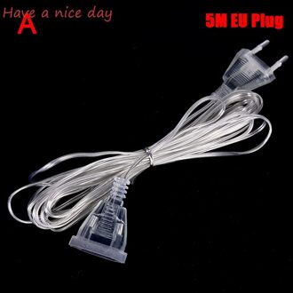 5M Plug Verlengkabel Met Switch Turn On/Off Voor Kerstvakantie Wedding Party Guirlande Snaar Licht eu/Us Plug