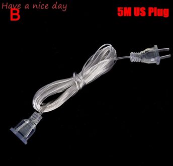 5M Plug Verlengkabel Met Switch Turn On/Off Voor Kerstvakantie Wedding Party Guirlande Snaar Licht eu/Us Plug