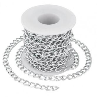 5M/Roll Aluminium Ketting Heldere Stevige Twisted Zilveren Gedraaide Ketting Kettingen Voor Diy Armbanden Sieraden Maken Materialen