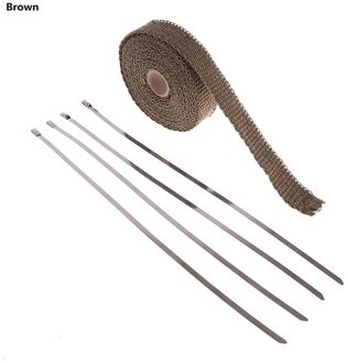 5M Roll Glas Hitteschild Uitlaat Duct Isolatie Riem Bruin