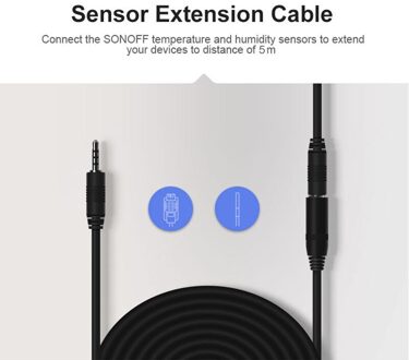 5M Sonoff AL560 Sensor Verlengkabel Draagbare Duurzaam Enkele Afstandsbediening Schakelaar Voor DS18B20 AM2301 SI7021