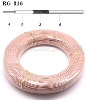 5meter 16.4ft RG316 kabel RF coaxiale kabel 2.5mm 50 Ohm Lage Verlies voor crimp connector