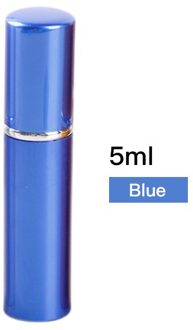5Ml Mini Invulbare Parfumflesje Heldere Aluminium Draagbare Voor Reizen Afspraak Party Beauty Containers Met Verstuiver blauw