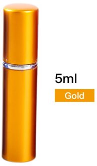 5Ml Mini Invulbare Parfumflesje Heldere Aluminium Draagbare Voor Reizen Afspraak Party Beauty Containers Met Verstuiver goud