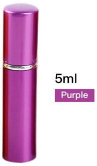 5Ml Mini Invulbare Parfumflesje Heldere Aluminium Draagbare Voor Reizen Afspraak Party Beauty Containers Met Verstuiver paars