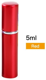 5Ml Mini Invulbare Parfumflesje Heldere Aluminium Draagbare Voor Reizen Afspraak Party Beauty Containers Met Verstuiver rood
