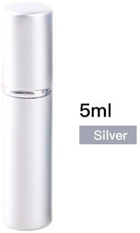 5Ml Mini Invulbare Parfumflesje Heldere Aluminium Draagbare Voor Reizen Afspraak Party Beauty Containers Met Verstuiver zilver