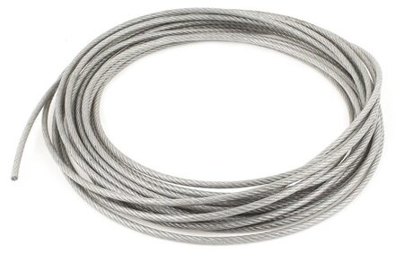 5Mm Dia Staal Pvc Gecoat, Flexibele Draad Touw Kabel 10 Meter Transparant + Zilver