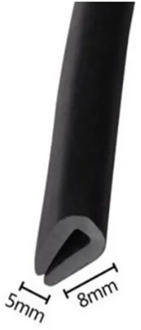 5mm x 8mm U Channel EPDM Black Moulding Trim Strip Edge Guard Rubber Sealing Strip Weatherstrip Door Protector