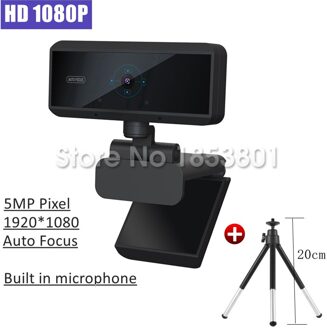5MP Full Hd 1080P Webcam Usb Webcam Ingebouwde Microfoon Autofocus Webcams 6 Layer Galss lens Cam Voor Pc Computer Add stand
