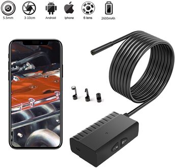 5MP Hd Draadloze Endoscoop Camera 5.5Mm Lens Met Led Light 10M Harde Kabel IP67 Industriële Inspecteren Borescope Voor android Iphone 1m