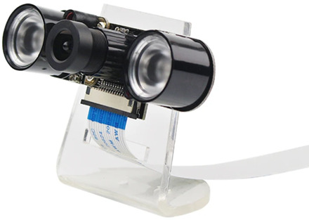 5MP Raspberry Pi 4 Camera Focal Adjustable Night Vision Camera + IR Sensor Light + Holder for Raspberry Pi 4 Model B/3B+/3B/Zero