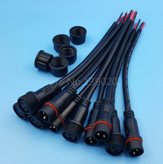 5Pairs Black Waterproof 2Pin 18AWG/0.75mm 20cm Cable Wire Connector For LED Strips OD 6mm