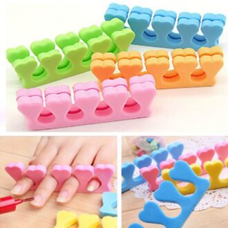 5Pairs Gel Nagellak Gereedschap Soft Form Toe Separator / Finger Spacer Voor Manicure Pedicure Nail Tool Flexibele Willekeurige kleur Leuke
