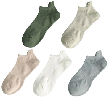 5Pairs Katoen Man Korte Sokken Mode Ademende Mannen Sokjes Comfortabele Effen Kleur Toevallige Sokken Mannelijke Straat Fashions 2