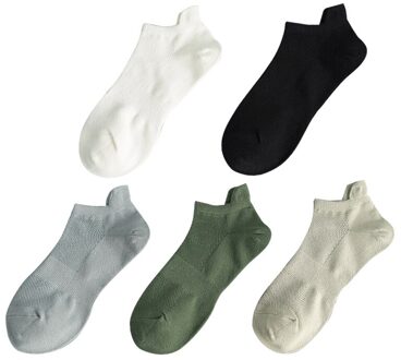 5Pairs Katoen Man Korte Sokken Mode Ademende Mannen Sokjes Comfortabele Effen Kleur Toevallige Sokken Mannelijke Straat Fashions 3