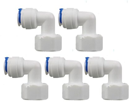 5Pc 1/2 "Interne Discussie Aan 3/8" Elleboog Connector Ro Water Fitting Tune Quick Connect Omgekeerde Osmose Wit snelle Verbinding