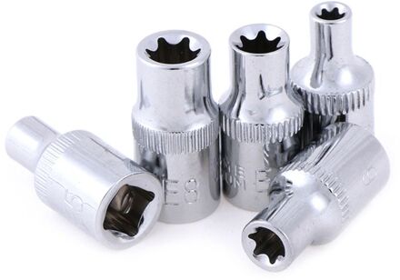 5Pc 1/4 Inch Torx Star Bit Vrouwelijke Socket Set E4,E5, E6,E7, e8 Ster Socket Set