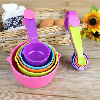 5PC/10PC Set Plastic Colorful Measuring Spoons Sugar Cake Kitchen Accessories Cooking Baking Tools New S L Size Measuring Spoons