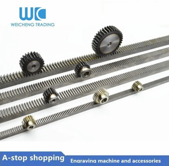 5pc 1Mod 1 Modulus High Precision Gear Rack steel 10*10*1000mm + 5pcs 1M 20teeth spur pinion gears cnc parts