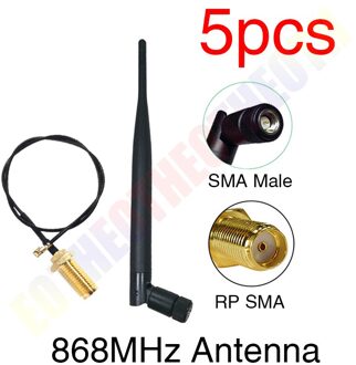 5Pc 868Mhz Antenne 915Mhz Antena Lorawan Lora 5dbi Sma Male Connector 868M 915M Mhz Antena gsm Directionele Waterdichte Antenas 5stk mannetje kabel