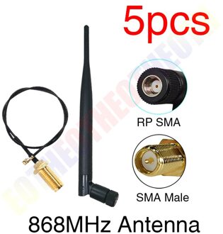 5Pc 868Mhz Antenne 915Mhz Antena Lorawan Lora 5dbi Sma Male Connector 868M 915M Mhz Antena gsm Directionele Waterdichte Antenas 5stk vrouw kabel