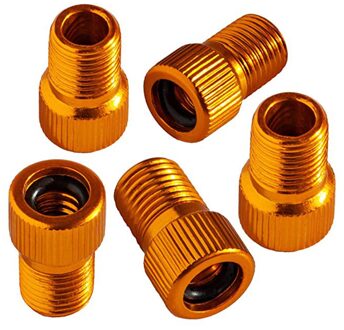 5Pc Aluminium Klep Adapter Fiets Racefiets Binnenband Met O-Ring Afdichting Geanodiseerd Adapter Fiets accessoires #40 geel