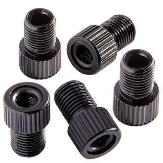 5Pc Aluminium Klep Adapter Fiets Racefiets Binnenband Met O-Ring Afdichting Geanodiseerd Adapter Fiets accessoires #40 zwart